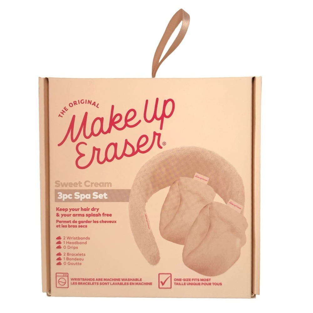 NWT The Original MakeUp Eraser Drip Eraser 3 Piece Spa Set in Sweet Cream SEALED